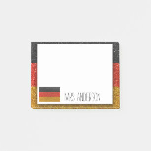 Bloco De Notas Bandeira Alemã de Sala de Aula de Professores Glit