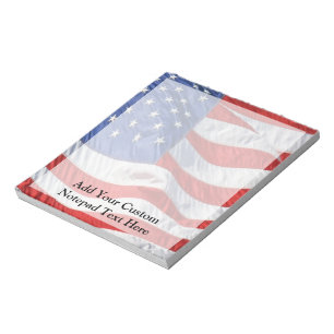 Bloco De Notas Bandeira americana, acenando no vento