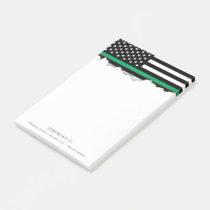 Bloco De Notas Bandeira americana da Linha Verde fina