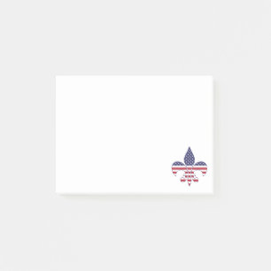 Bloco De Notas Bandeira Americana Patriótica Fleur-de-lis