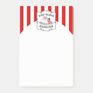 Bloco De Notas Bandeira Americana Patriótica USA Cão Maltês - Cac