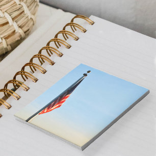 Bloco De Notas Bandeira Americana pela Luz Antecipada do Dawn