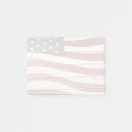 Bloco De Notas Bandeira Americana Pintada na Textura de Madeira R