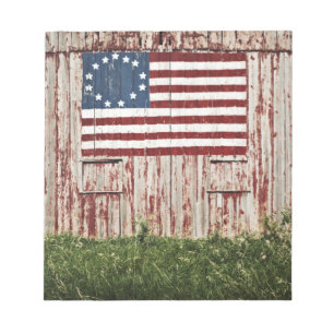 Bloco De Notas Bandeira americana pintada no celeiro