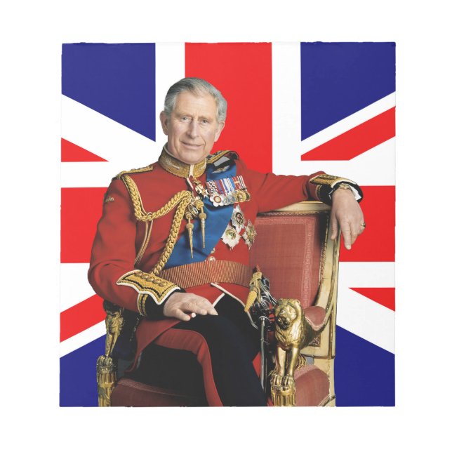 Bloco De Notas Bandeira britânica do Rei Charles III (Frente)