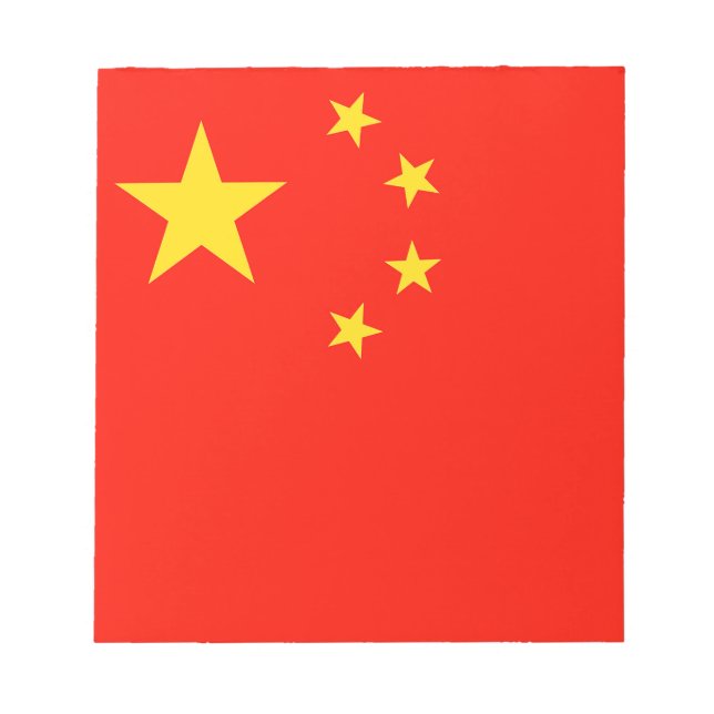 Bloco De Notas Bandeira da China - Alta Qualidade (Frente)