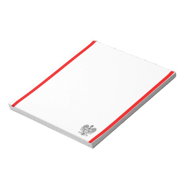 Bloco De Notas Bandeira de faixas poloneses (Invertido)