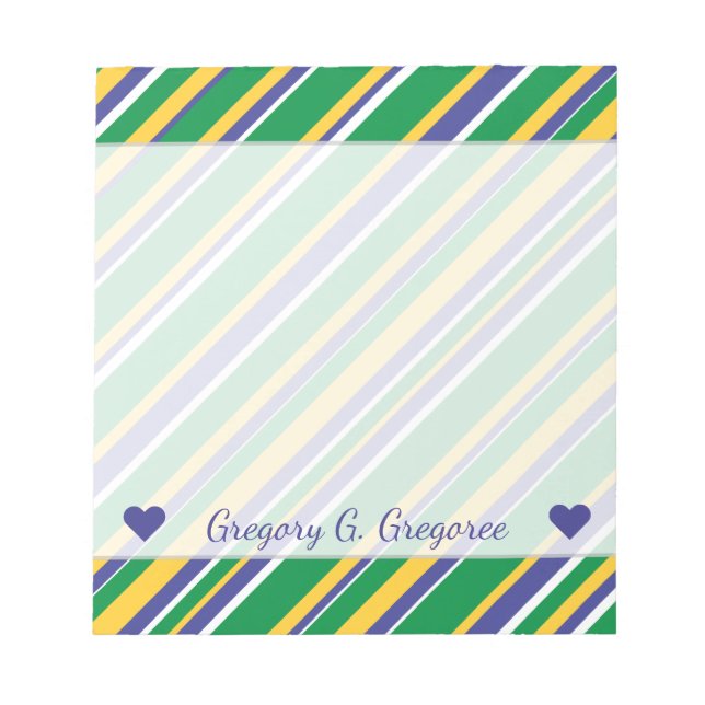 Bloco De Notas Bandeira do Brasil inspira padrão de stripes color (Frente)