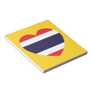 Bloco De Notas Bandeira do coração de Tailândia
