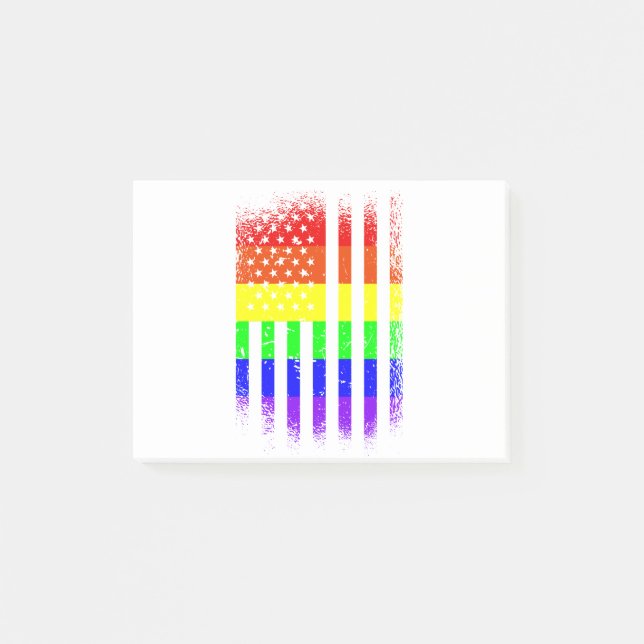 Bloco De Notas bandeira do orgulho americano arco-íris lgbt (Frente)