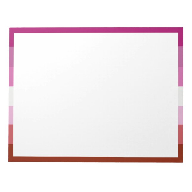 Bloco De Notas Bandeira do Orgulho Lésbico de Batom (Frente)