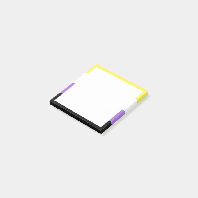 Bloco De Notas Bandeira do Orgulho Não Binário (Inclinado)