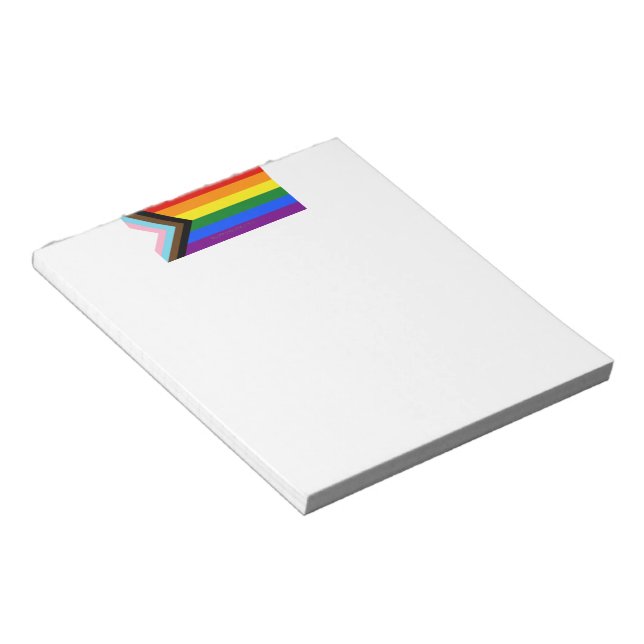 Bloco De Notas Bandeira do Orgulho Progressivo de SlipperyJoe sei (Inclinado)