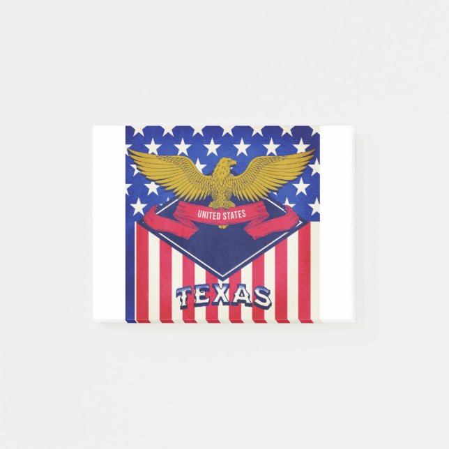 Bloco De Notas Bandeira do Texas EUA (Frente)