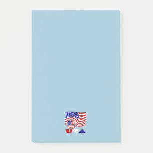 Bloco De Notas Bandeira dos Estados Unidos EUA Bola de Futebol Az