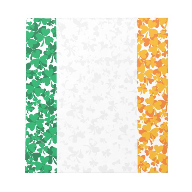 Bloco De Notas Bandeira dos Shamrocks da Irlanda (Frente)