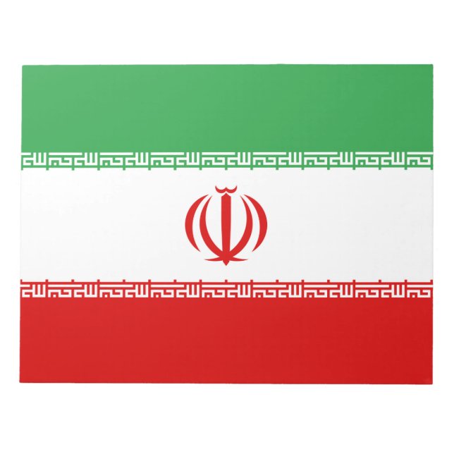 Bloco De Notas Bandeira Iraniana (Irã) (Persa) (Frente)