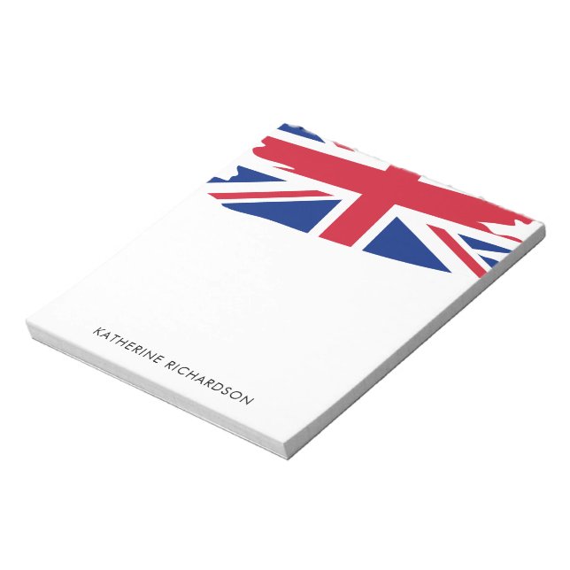 Bloco De Notas Bandeira Personalizada do Reino Unido (Invertido)