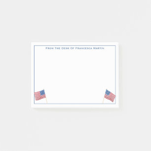Bloco De Notas Bandeira Personalizada EUA Vermelho Branco e Azul