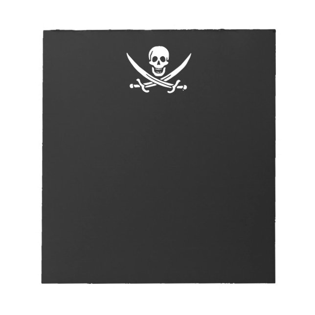 Bloco De Notas bandeira pirata Jolly Roger (Frente)