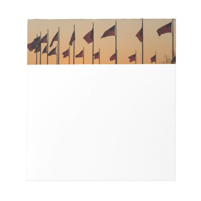 Bloco De Notas Bandeiras ao Pôr do Sol Patriótico Americano EUA (Frente)