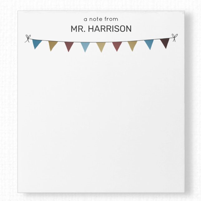 Bloco De Notas Bandeiras de Bunting Rústicas para Professor ou Tr (Criador carregado)