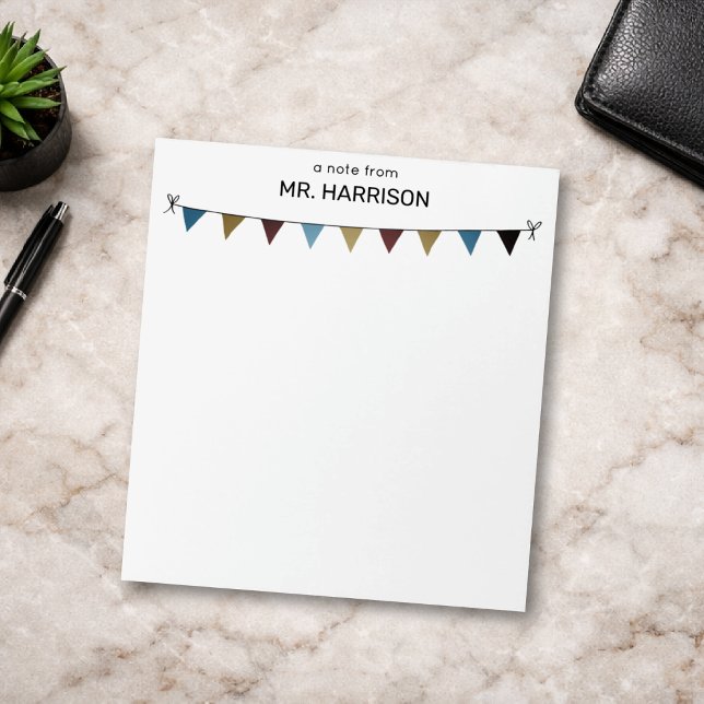 Bloco De Notas Bandeiras de Bunting Rústicas para Professor ou Tr (Criador carregado)