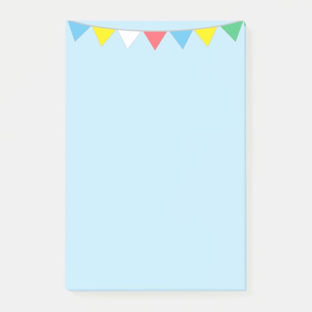 Bloco De Notas Bandeiras multicoloridas sobre azul claro (Frente)
