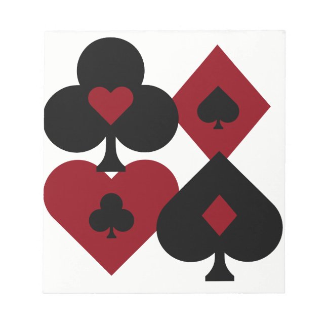 Bloco De Notas Baralho de Cartas de Poker Red & Black (Frente)