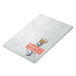 Bloco De Notas Barbearia King Crown Barber Pole Salão de Cabelo