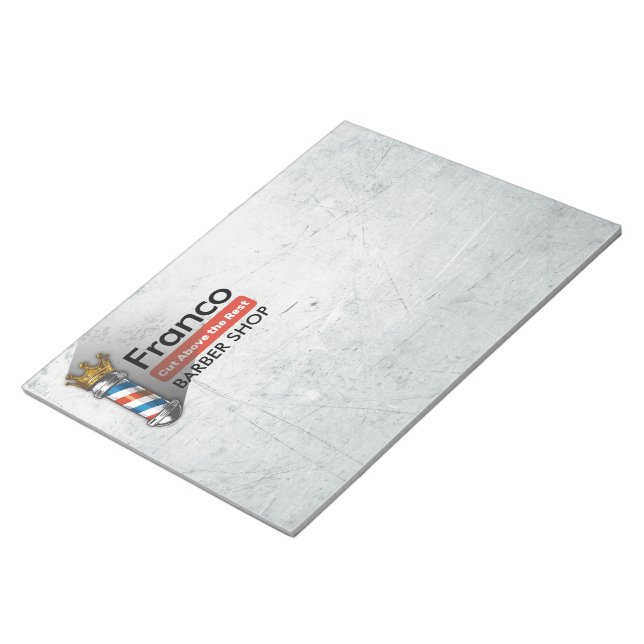 Bloco De Notas Barber Hair Shop King Crown Barber Pole Hair Salon (Inclinado)