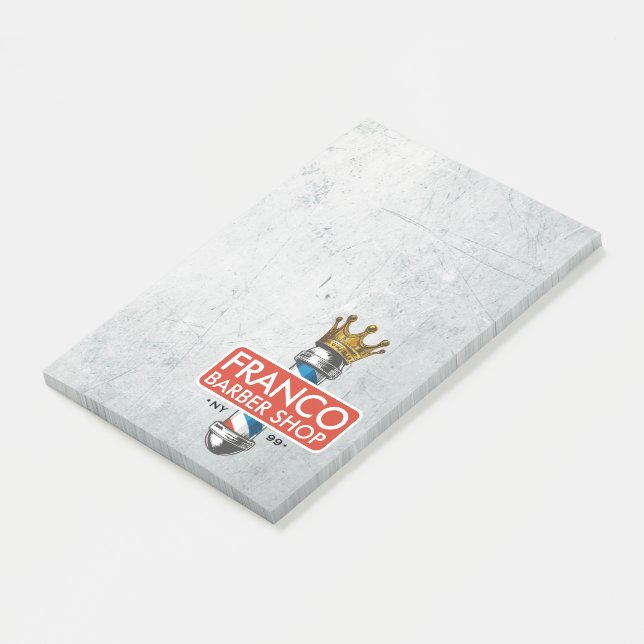 Bloco De Notas Barber Hair Shop King Crown Barber Pole Hair Salon (Inclinado)