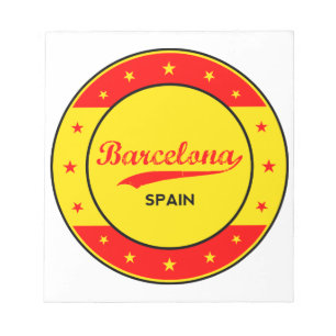 Bloco De Notas Barcelona, Espanha, círculo com cores de bandeira