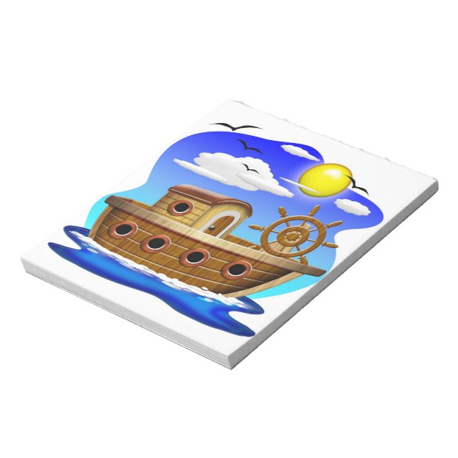Bloco De Notas Barco de Pesca Cartoon (Invertido)