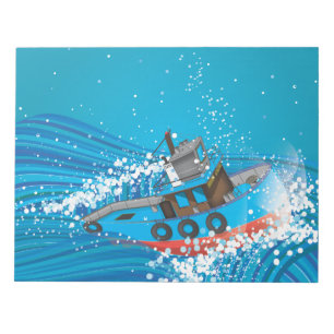 Bloco De Notas Barco de Pesca Tempestuoso