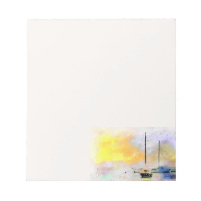 Bloco De Notas barcos ao pôr do sol  (Frente)