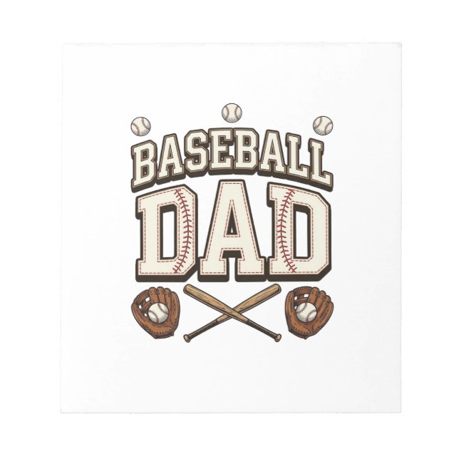 Bloco De Notas Baseball Antigo Dia dos Pais (Frente)