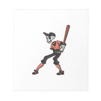 Bloco De Notas baseball skeleton design for baseball players