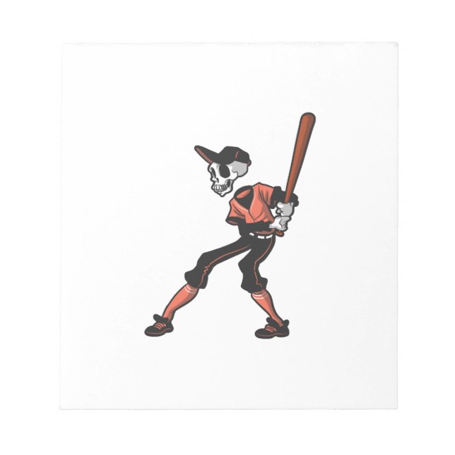 Bloco De Notas baseball skeleton design for baseball players (Frente)
