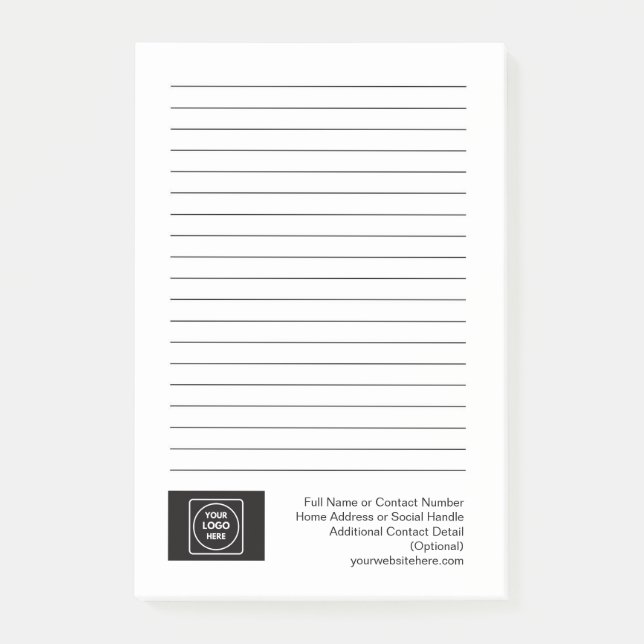 Bloco De Notas Basic Company Logo Branding Co Note Card (Frente)