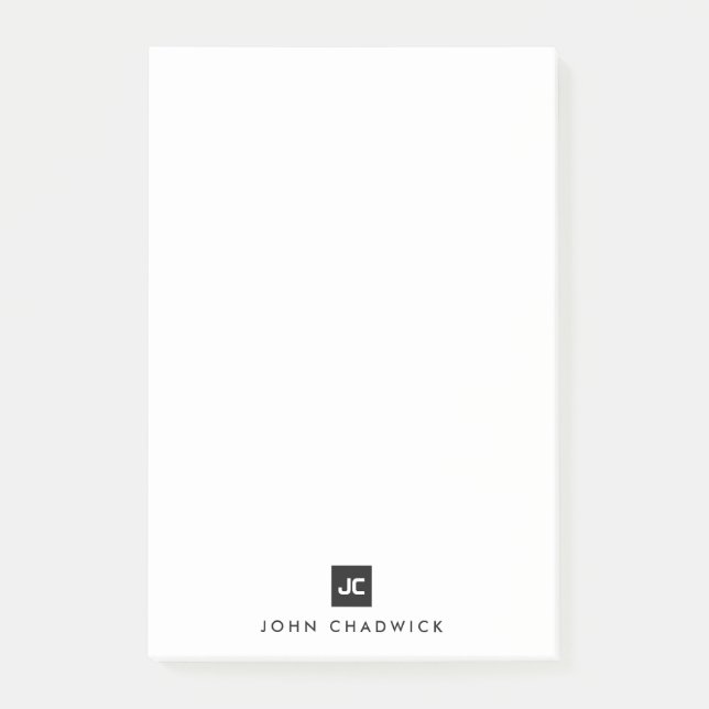 Bloco De Notas Básico Mínimo Clássico Preto Quadrado (Frente)