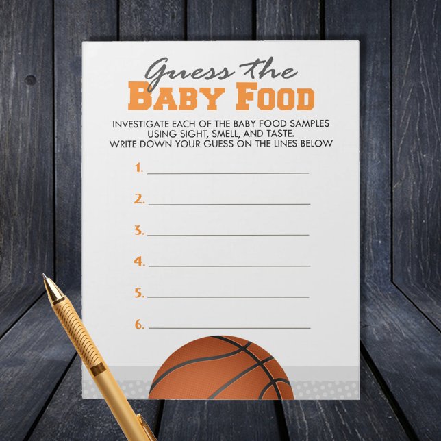 Bloco De Notas Basquete Adivinha O Pacote De Resposta Do Jogo Da  (Guess the Baby Foot Basketball Baby Shower Game Pack of 40 Games)