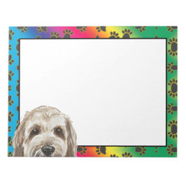 Bloco De Notas Basset Griffon Padrão colorido de pata de cão ving