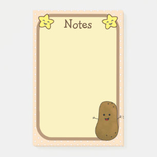 Bloco De Notas Batata Feliz E Estrelas