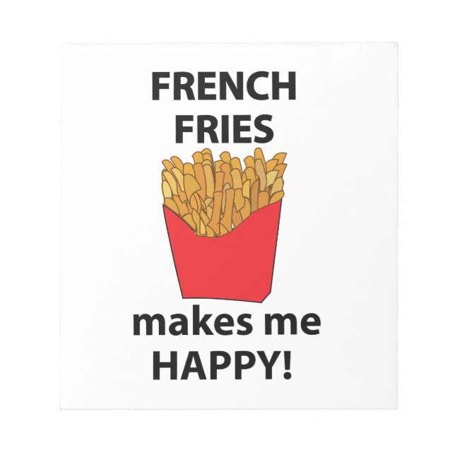 Bloco De Notas Batata Frita Me Faz Feliz Batata Frita  (Frente)
