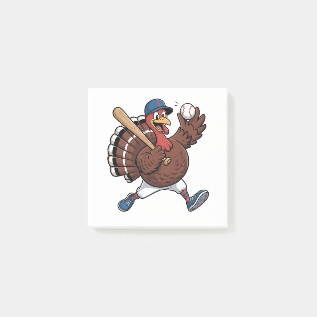 Bloco De Notas Bateria de Baseball com Beisebol na Turquia (Frente)