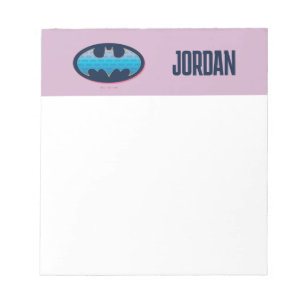 Bloco De Notas Batman   Símbolo rosa e azul