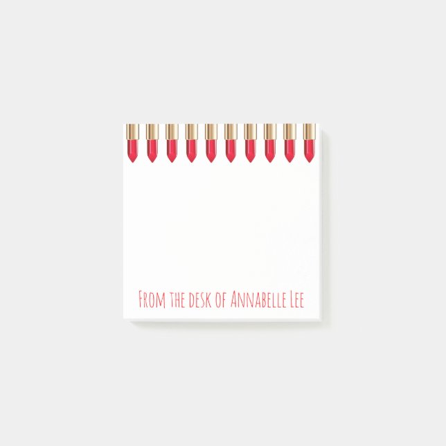 Bloco De Notas Batom Rosa Quente (Frente)