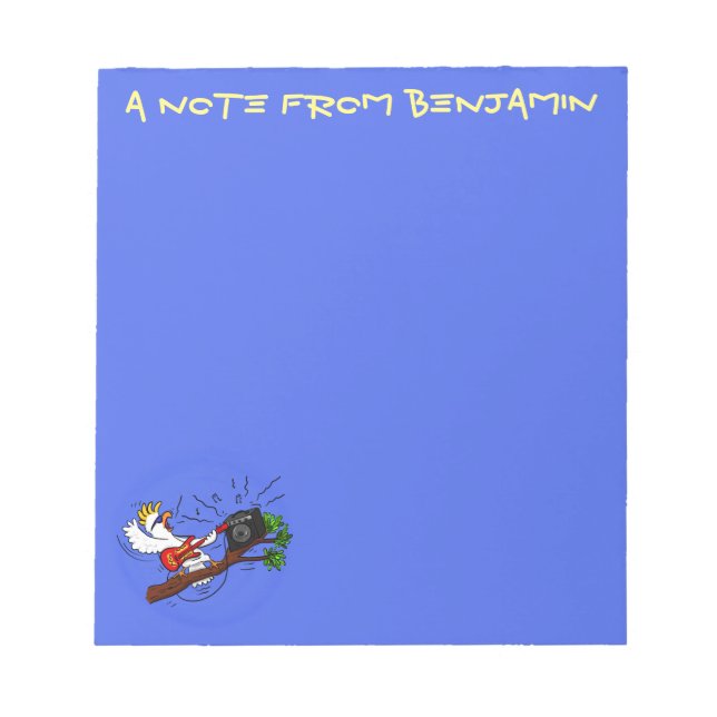 Bloco De Notas Batuta engraçada tocando cartoon de violão (Frente)