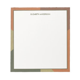 Bloco De Notas Bauhaus Terracota Verde Abstrato Personalizado